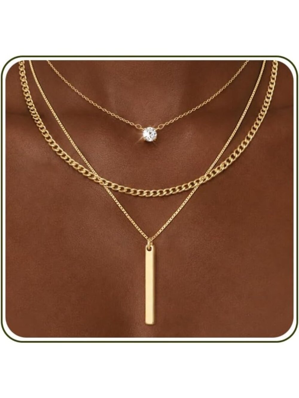 Gold Layered Necklace Set for Women - 2/3 Separate Chains, Perfect Gift Idea